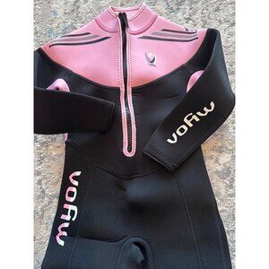 Wetsuit 4mm Neoprene Pink & Black Full Body Front Zip Size 16